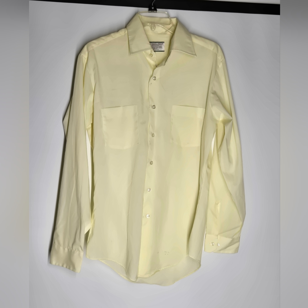 Sears Yellow Button Down Dress Shirt